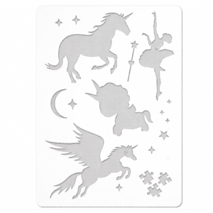 Pochoir en forme de licorne