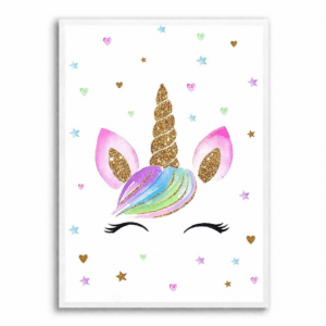Toile licorne chambre enfant
