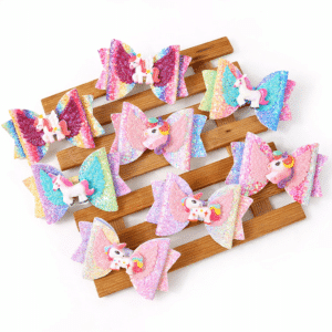 Barrette cheveux noeud licorne (lot de 2)