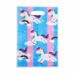 Sac cadeau anniversaire licorne​ bleu