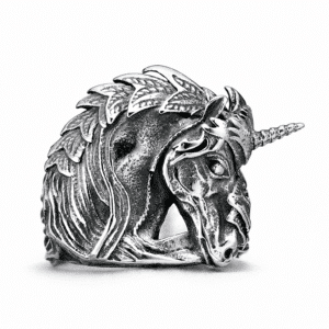 Bague licorne homme chevalière