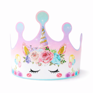 Couronne licorne​ papier anniversaire (lot de 6)
