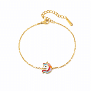 Bracelet licorne fille tête de licorne coloré