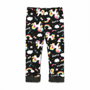Legging licorne enfant noir arc en ciel