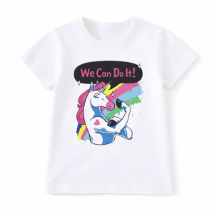 T shirt de licorne​ fille We can do it