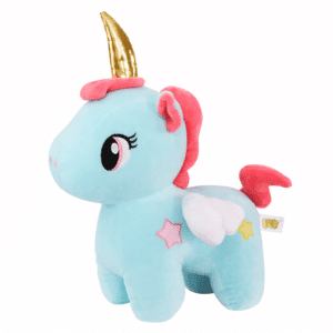Petit doudou licorne bleu