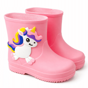Botte imperméable rose fille
