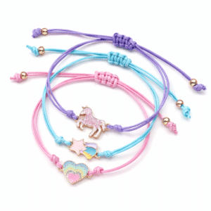 Bracelet licorne fille cordon (lot de 3)