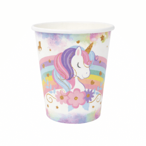 Gobelet anniversaire licorne (lot de 8)