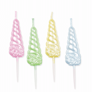 Bougie corne de licorne (lot de 4)