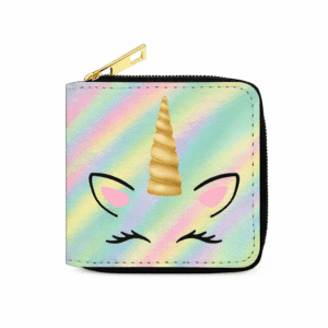 Porte feuille fille avec licorne vert