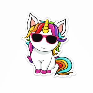 Autocollant licorne pour voiture lunettes de soleil
