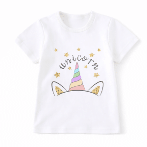 T shirt enfant blanc corne de licorne