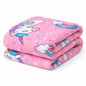 Plaid licorne rose