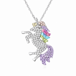 Collier licorne bijoux​ pierres colorées