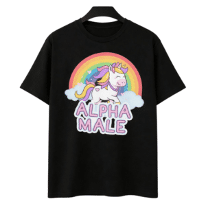 T shirt homme licorne​ noir
