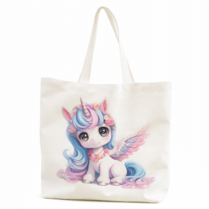 Tote bag licorne blanc
