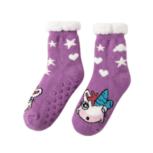 Chaussette antiderapante licorne​ enfant violettes
