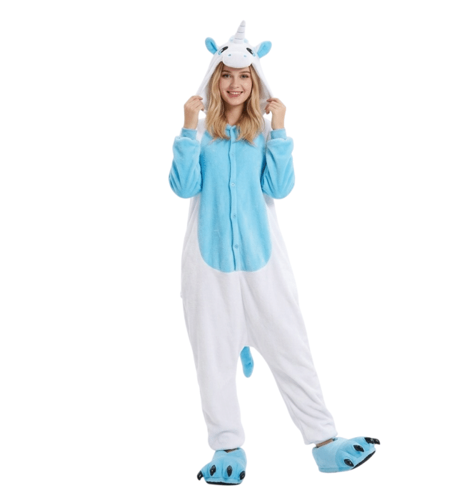 Costume licorne bleu adulte2