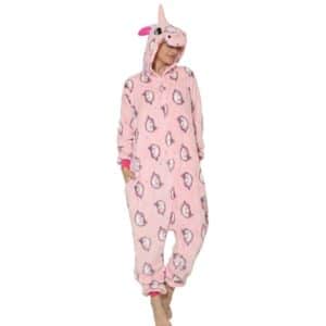 Deguisement licorne pyjama adulte rose