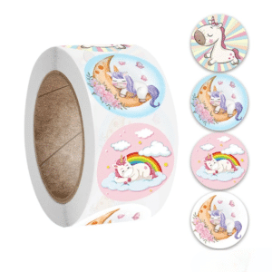 Autocollant licorne​ rond