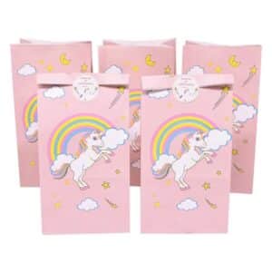 Sac à bonbon licorne​ rose (lot de 12)
