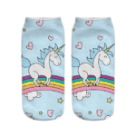 Chaussette licorne courte bleue pour femme1