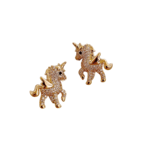 Boucle d'oreille licorne couleur or​