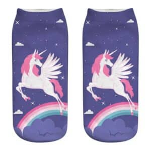Socquette licorne femme adulte violette