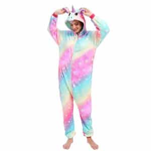 Kigurumi pyjama licorne adulte arc en ciel