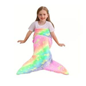 Queue sirène plaid licorne fluorescent