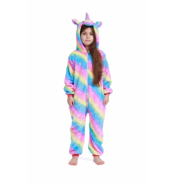 Pyjama licorne arc en ciel enfant4