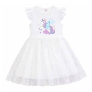 Robe licorne enfant blanche