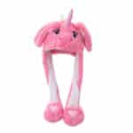 Bonnet licorne oreille qui bouge rose1