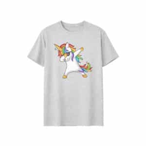 T shirt licorne dab​ gris adulte