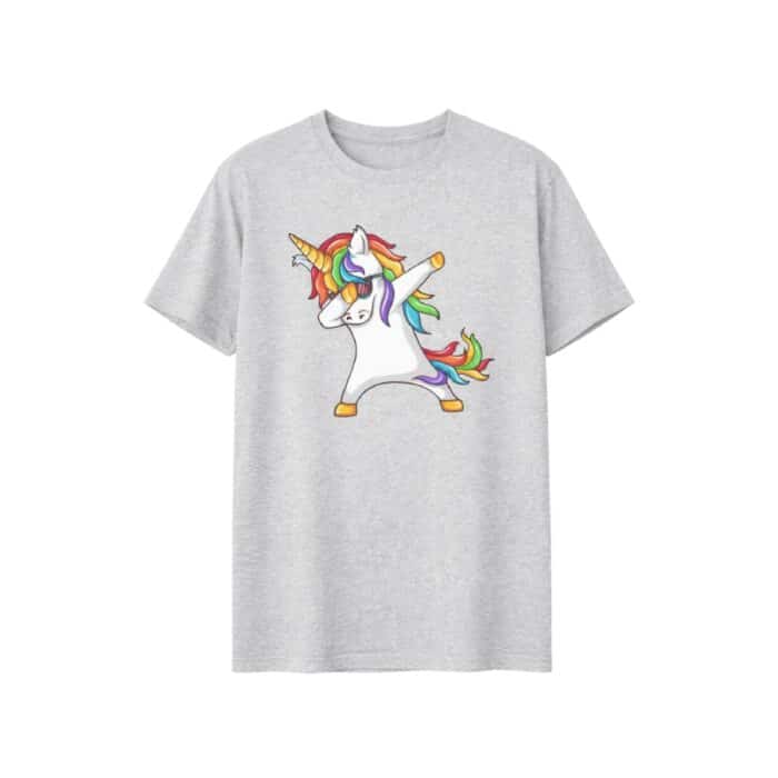 T shirt licorne dab​ gris adulte1