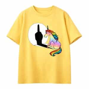 T shirt licorne doigt d'honneur​