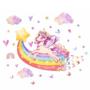 Stickers arc en ciel licorne​