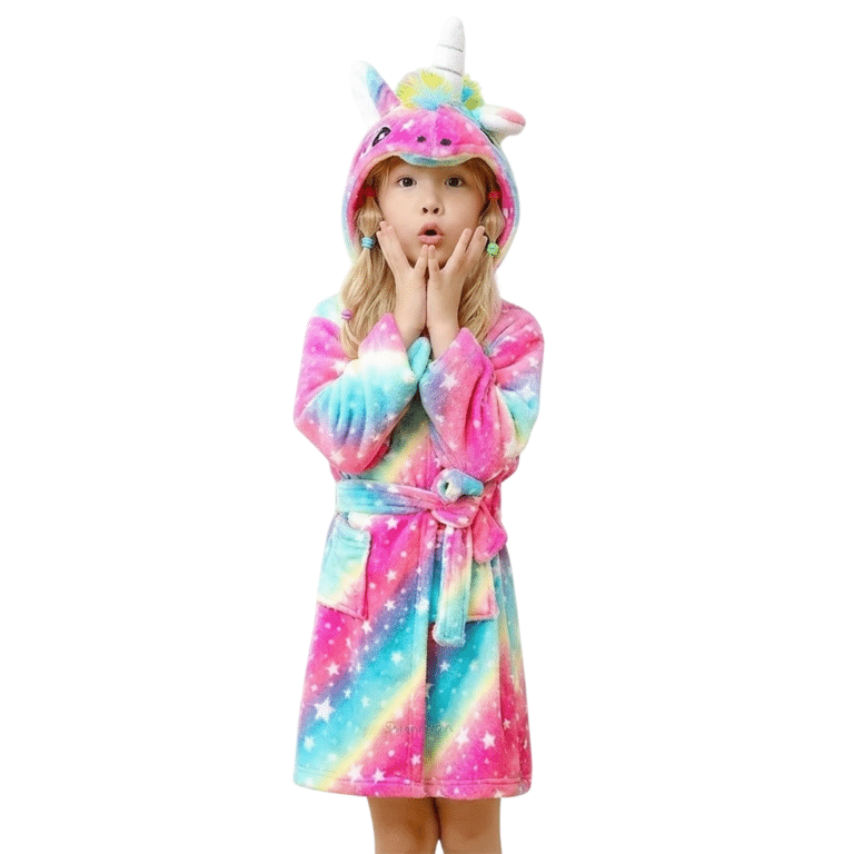 Peignoir licorne enfant multicolore1