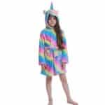 Peignoir tout doux enfant licorne coloré1