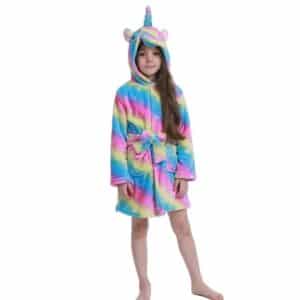 Peignoir tout doux enfant licorne coloré