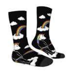 Chaussettes licorne arc en ciel noir