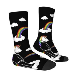 Chaussettes licorne arc en ciel noir
