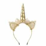 Serre tête licorne fille doré