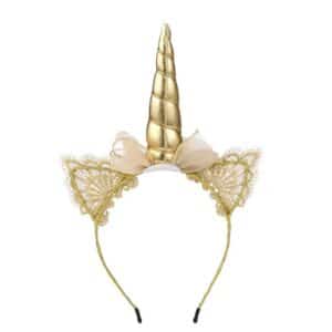 Serre tête licorne fille doré