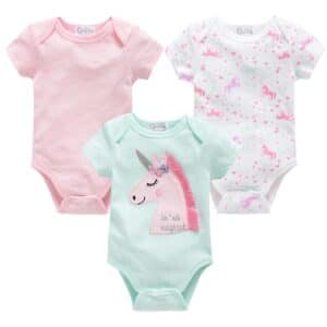 Body bebe motif licorne (lot de 3)