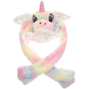 Bonnet licorne oreille qui bouge adulte arc en ciel pastel