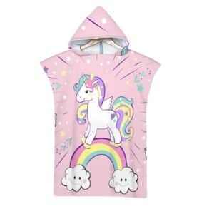 Serviette poncho de plage licorne​ enfant