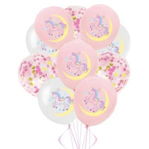 Ballon baudruche licorne​ rose (lot de 10)