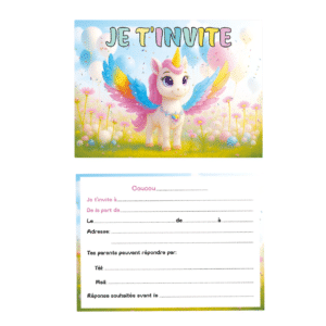 Carton anniversaire licorne​ (lot de 12)